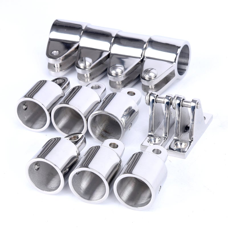 Amarine Made Bimini Top Hardware, 12 Pcs Bimini Top Fittings fits 1inch Od Round Tube, Stainless Steel Bimini Hardware Sets for Canopy - Image 5